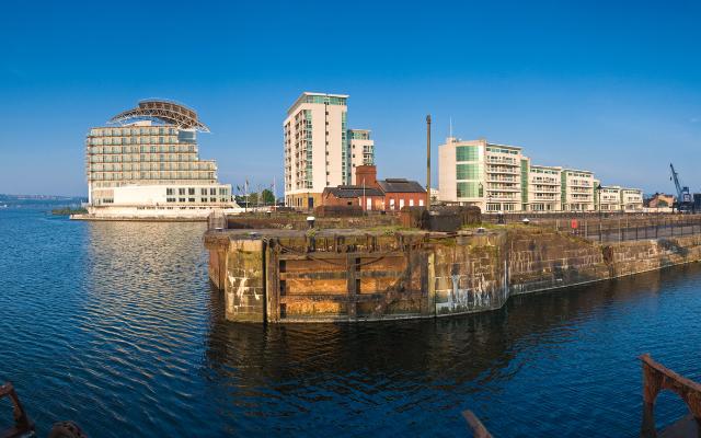 Buildings along the Cardiff Bay waterfront