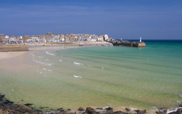 St Ives harbour and surrounding bay