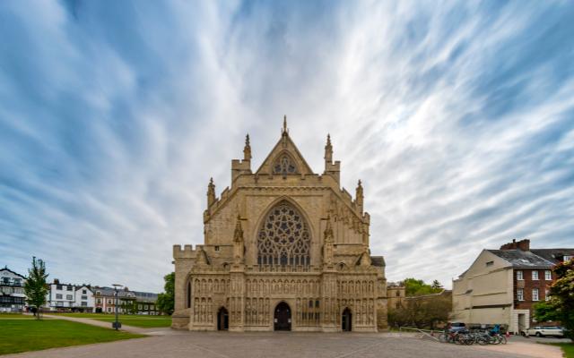 Exeter Cathedral and surrounding buildings