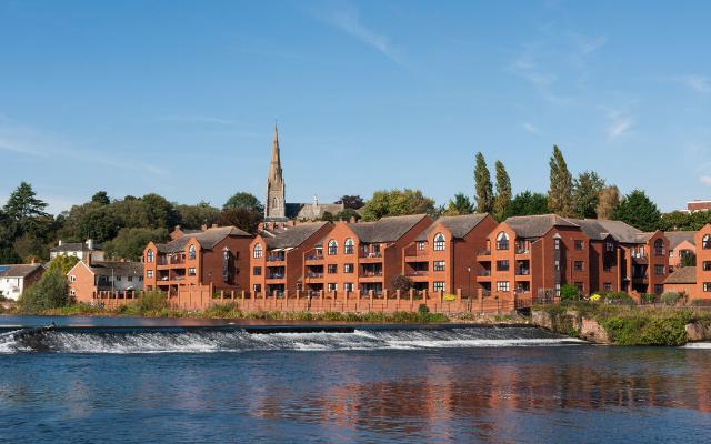 The River Exe flowing through Exeter